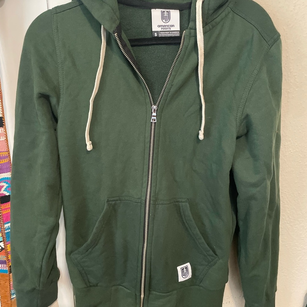 American Made Green Zip-Up Hoodie